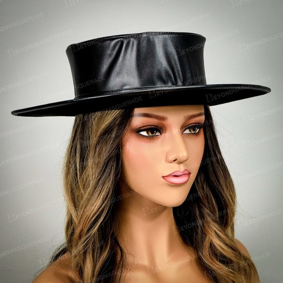 Steampunk Top Hat Captain Costume Hat Black - Picture 3 of 8